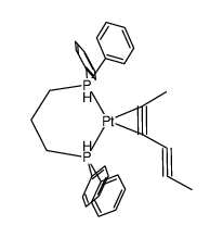 [(1,3-bis(diphenylphosphino)propane)Pt(1,2-η2-2,4-hexadiyne)] Structure