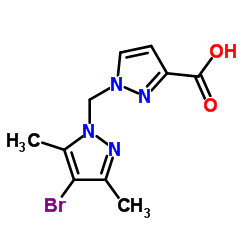 1-(4-BROMO-3,5-DIMETHYL-PYRAZOL-1-YLMETHYL)-1 H-PYRAZOLE-3-CARBOXYLIC ACID结构式