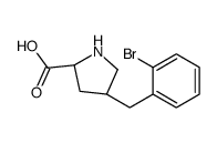 (4R)-4-[(2-溴苯基)甲基]-l-脯氨酸结构式