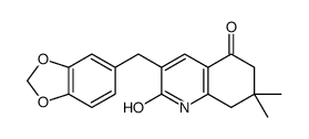 3-(苯并[d][1,3]二氧代l-5-甲基)-2-羟基-7,7-二甲基-7,8-二氢喹啉-5(6H)-酮结构式