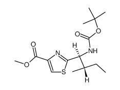 methyl 2-((1S,2S)-1-((tert-butoxycarbonyl)amino)-2-methylbutyl)thiazole-4-carboxylate结构式