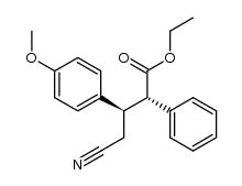 erythro-4-cyano-3-(4-methoxyphenyl)-2-phenylbutanoate d'ethyle Structure