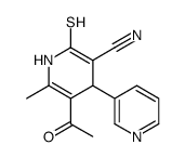 5-acetyl-6-methyl-4-pyridin-3-yl-2-sulfanyl-1,4-dihydropyridine-3-carbonitrile结构式