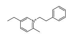 5-ethyl-2-methyl-1-(2-phenylethyl)pyridin-1-ium结构式