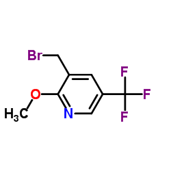 3-溴甲基-2-甲氧基-5-三氟甲基吡啶结构式