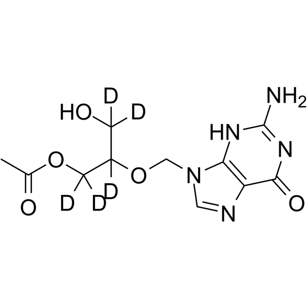 Ganciclovir mono-O-acetate-d5 Structure