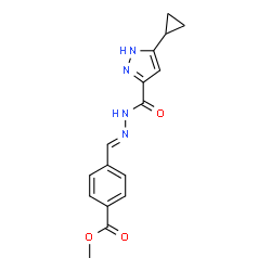 methyl 4-[(E)-{2-[(3-cyclopropyl-1H-pyrazol-5-yl)carbonyl]hydrazinylidene}methyl]benzoate结构式
