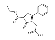 (4-ethoxycarbonyl-5-oxo-2-phenyl-cyclopent-1-enyl)-acetic acid结构式