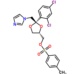 cis-[2-(2,4-Dichlorophenyl)-2-(1H-imidazol-1-ylmethyl)-1,3-dioxolan-4-yl]methyl-4-methylbenzenesulphonate structure