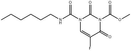Methyl 5-fluoro-3-(hexylcarbamoyl)-2,6-dioxo-3,6-dihydro-1(2H)-pyrimidinecarboxylate Structure