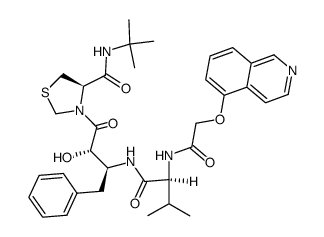 3-{3(S)-[N-(5-isoquinolinyloxyacetyl)-l-valinyl]amino-2(S)-hydroxy-4-phenylbutanoyl}-N-(t-butyl)thiazolidine-4(R)-carboxamide Structure
