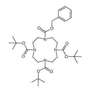 1-benzyloxycarbonyl-4,7,10-tris-tert-butoxycarbonyl-1,4,7,10-tetraazacyclododecane结构式