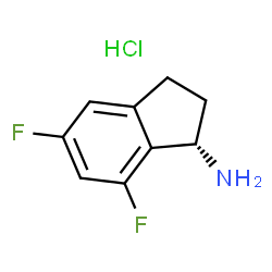 (S)-5,7-二氟-2,3-二氢-1H-茚-1-胺盐酸盐结构式