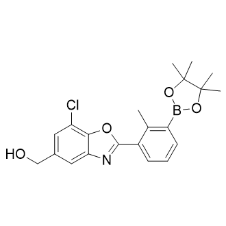 (7-Chloro-2-(2-methyl-3-(4,4,5,5-tetramethyl-1,3,2-dioxaborolan-2-yl)phenyl)benzo[d]oxazol-5-yl)methanol Structure