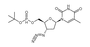 P-(tert-butyl)-3'-azido-3'-deoxythymidine 5'-hydrogenphosphonate结构式