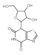 Thiazolo[5,4-d]pyrimidine-5,7(4H,6H)-dione,4-b-D-ribofuranosyl-结构式