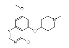 4-氯-7-甲氧基-5-[(1-甲基哌啶-4-基)氧基]喹唑啉结构式