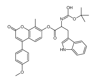 [4-(4-methoxyphenyl)-8-methyl-2-oxochromen-7-yl] 3-(1H-indol-3-yl)-2-[(2-methylpropan-2-yl)oxycarbonylamino]propanoate结构式