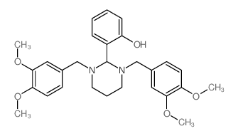 Phenol,2-[1,3-bis[(3,4-dimethoxyphenyl)methyl]hexahydro-2-pyrimidinyl]-结构式