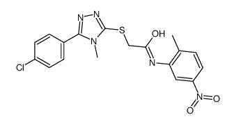 2-[[5-(4-chlorophenyl)-4-methyl-1,2,4-triazol-3-yl]sulfanyl]-N-(2-methyl-5-nitrophenyl)acetamide Structure