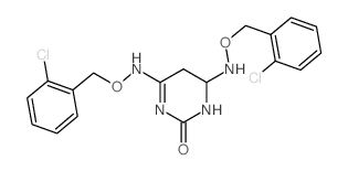 4,6-bis[(2-chlorophenyl)methoxyamino]-5,6-dihydro-1H-pyrimidin-2-one Structure
