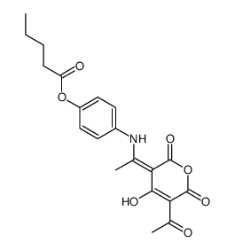 Pentanoic acid 4-{1-[5-acetyl-4-hydroxy-2,6-dioxo-6H-pyran-(3Z)-ylidene]-ethylamino}-phenyl ester Structure