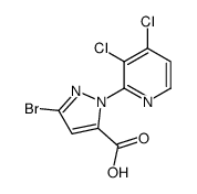 5-bromo-2-(3,4-dichloropyridin-2-yl)pyrazole-3-carboxylic acid Structure