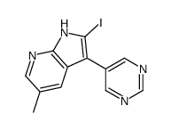 2-碘-5-甲基-3-(5-嘧啶)-1H-吡咯并[2,3-B]吡啶结构式