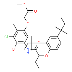 3-Chloro-4-hydroxy-2-methyl-5-[2-(2,4-di-tert-pentylphenoxy)butyrylamino]phenoxyacetic acid methyl ester Structure