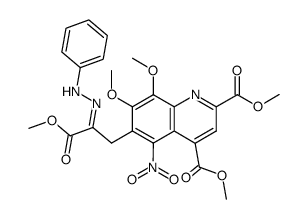 dimethyl 7,8-dimethoxy-6-[3-methoxy-3-oxo-2-(phenylhydrazono)propyl]-5-nitro-2,4-quinolinedicarboxylate结构式