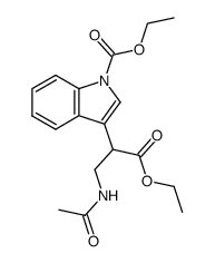 ethyl 3-(3-acetamido-1-ethoxy-1-oxopropan-2-yl)-1H-indole-1-carboxylate结构式