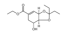 1,3-Benzodioxole-5-carboxylic acid, 2,2-diethyl-3a,6,7,7a-tetrahydro-7-hydroxy-, ethyl ester, (3aR,7R,7aS) Structure