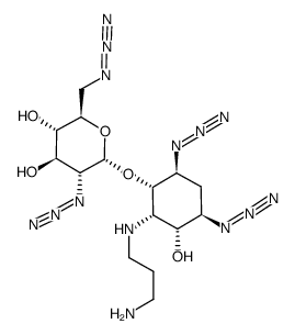 epi-5-(3-aminopropyl)-amino-1,3,2',6'-tetraazido neamine Structure