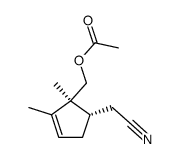 Acetic acid (1S,5S)-5-cyanomethyl-1,2-dimethyl-cyclopent-2-enylmethyl ester Structure