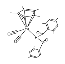 dicarbonyl{bis-(2,4,6-trimethylbenzoyl)phosphido}(pentamethylcyclopentadienyl)iron结构式