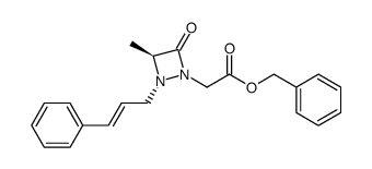2-<((benzyloxy)carbonyl)methyl>-4-methyl-1-(3-phenylprop-2-en-1-yl)-1,2-diazetidin-3-one结构式