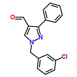 1-(3-Chlorobenzyl)-3-phenyl-1H-pyrazole-4-carbaldehyde结构式