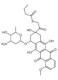 S-[2-[4-(4-amino-5-hydroxy-6-methyloxan-2-yl)oxy-2,5,12-trihydroxy-7-methoxy-6,11-dioxo-3,4-dihydro-1H-tetracen-2-yl]-2-oxoethyl] butanethioate结构式
