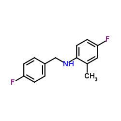 4-Fluoro-N-(4-fluorobenzyl)-2-methylaniline结构式