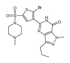 5-(2-溴-5-(4-甲基哌嗪-1-基磺酰基)噻吩-3-基)-1-甲基-3-丙基-1H-吡唑并[4,3-d]嘧啶-7(6H)-酮结构式