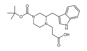 3-[2-(1H-indol-3-ylmethyl)-4-[(2-methylpropan-2-yl)oxycarbonyl]piperazin-1-yl]propanoic acid Structure
