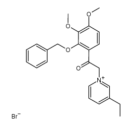 1-(2-benzyloxy-3,4-dimethoxyphenacyl)-3-ethylpyridinium bromide Structure