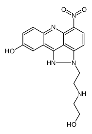 2,6-dihydro-2-<2-<(2-hydroxyethyl)amino>ethyl>-5-nitropyrazolo<3,4,5-kl>acridin-9-ol结构式