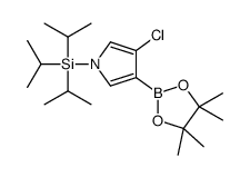 3-氯-4-(4,4,5,5-四甲基-1,3,2-二噁硼烷-2-基)-1-(三异丙基甲硅烷基)-1H-吡咯)结构式
