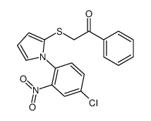 2-[1-(4-chloro-2-nitrophenyl)pyrrol-2-yl]sulfanyl-1-phenylethanone结构式