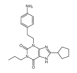 3-[2-(4-Aminophenyl)ethyl]-8-cyclopentyl-3,7-dihydro-1-propyl-1H-purine-2,6-dione结构式