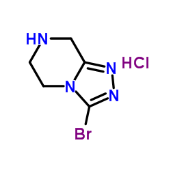 3-溴-5,6,7,8-四氢[1,2,4]三唑并[4,3-a]吡嗪盐酸盐结构式