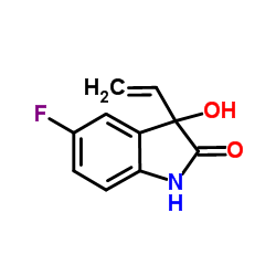 5-Fluoro-3-hydroxy-3-vinyl-1,3-dihydro-2H-indol-2-one结构式