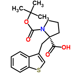 BOC-(S)-ALPHA-(3-BENZOTHIOPHENYLMETHYL)-PROLINE结构式