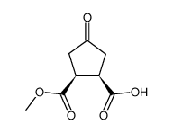 (+)-(1S-cis)-4-oxo-1,2-cyclopentanedicarboxylic acid monomethyl ester Structure